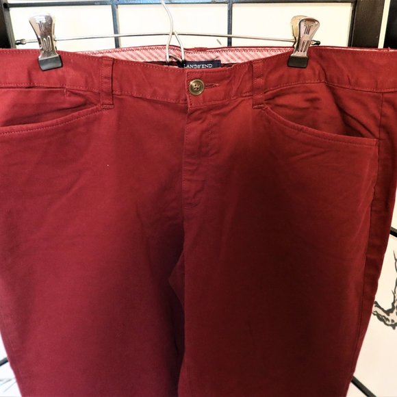 Land's End Red Slim Leg Pants Size 12 - Picture 3 of 7